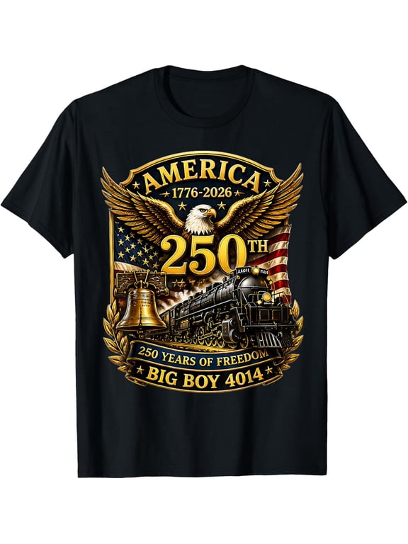 Big Boy 4014 Train Usa 250Th Anniversary Patriotic American T-Shirt Unisex S-5XL Hot Trending Shirt Birthday Gift