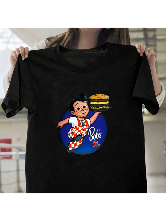 Big Boy Bobs Big Boy Restaurant Mascot Vintage Americana Art Unisex T-Shirt, for men & women, up to size 5XL.