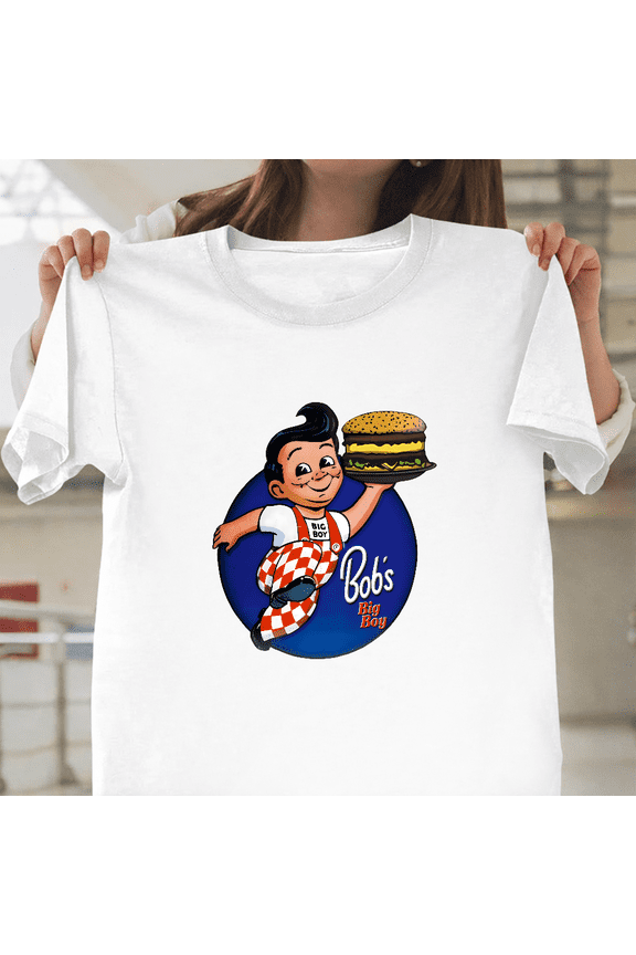 Big Boy Bobs Big Boy Restaurant Mascot Vintage Americana Art Unisex T-Shirt, for men & women, up to size 5XL.