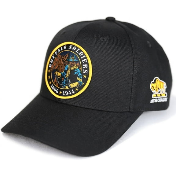 Big Boy Buffalo Soldiers S155 Mens Ball Cap [Black - Adjustable]