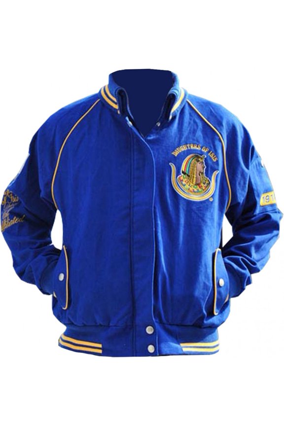 Daughters Of Isis PHA Divine Ladies Letterman Twill Jacket [Royal Blue - XL]