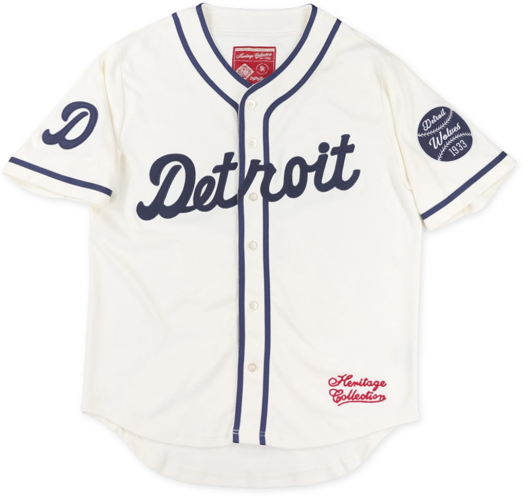 Big Boy Detroit Wolves S2 Heritage Adult Baseball Jersey [Ivory White ...