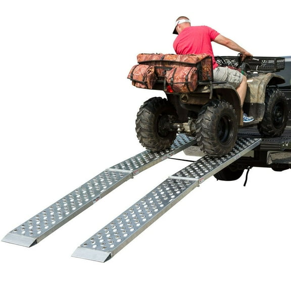 Big Boy EZ Rizer MF2-10814-EZ Aluminum 9' Arched Dual Runner Folding ATV Ramps by Black Widow