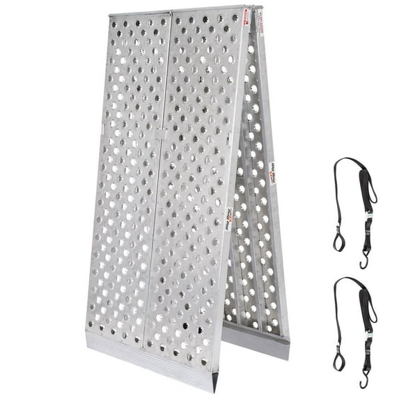 Big Boy EZ Rizer MF2-14438-EZ Aluminum 12' Bi-Fold Arched Folding Motorcycle Ramp by Black Widow