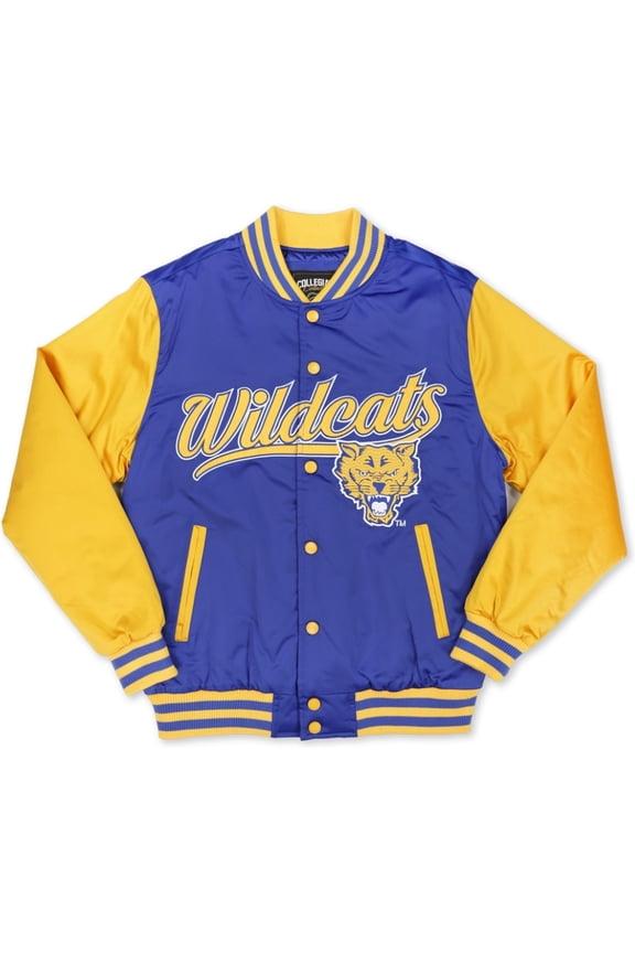 Fort Valley State Wildcats S7 Light Weight Mens Baseball Jacket [Royal Blue - L]
