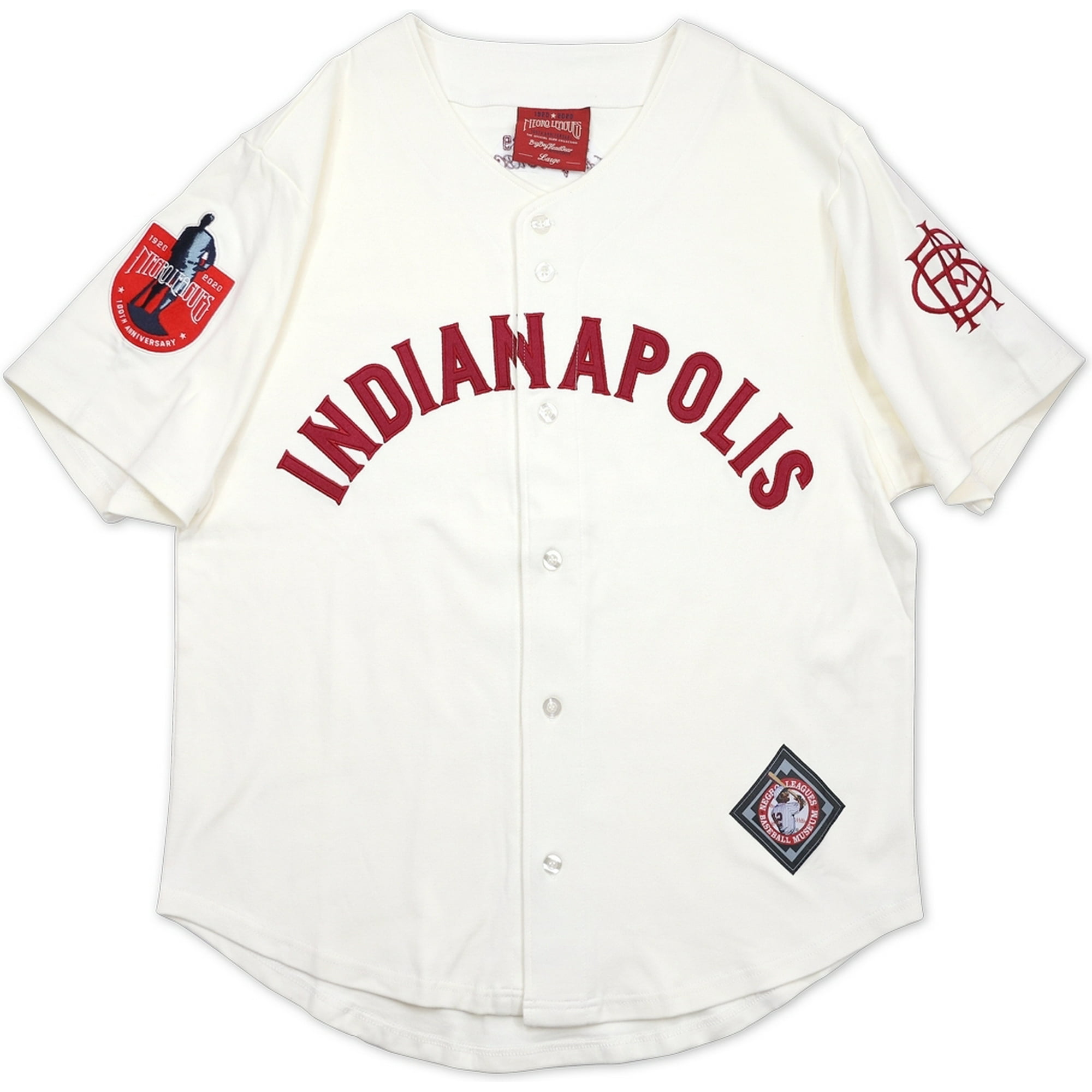 Big Boy Indianapolis ABCs Centennial Heritage Mens Baseball Jersey [Ivory  White - XL] 