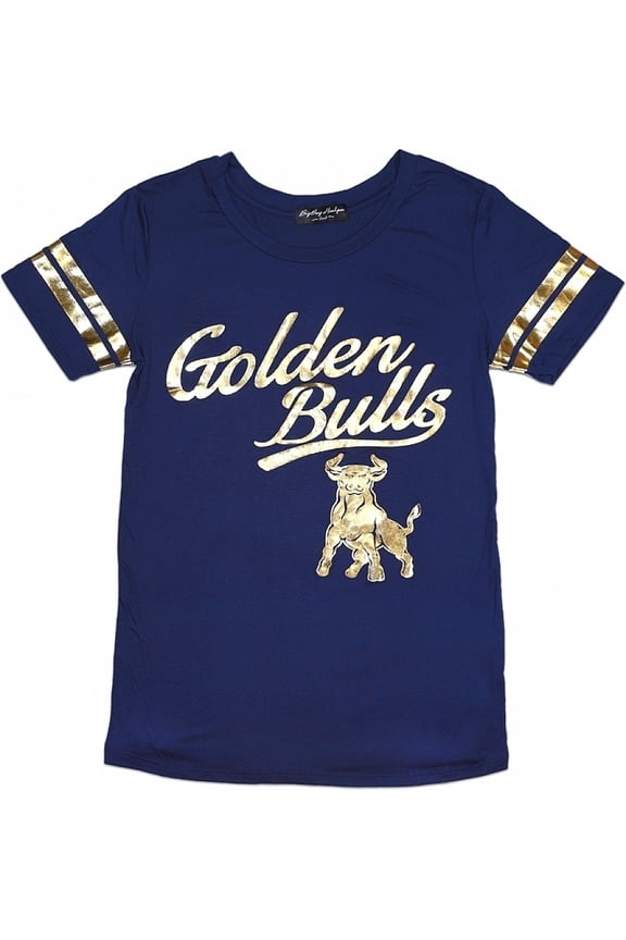 Johnson C. Smith Golden Bulls S2 Ladies Jersey Tee [Navy Blue - M]