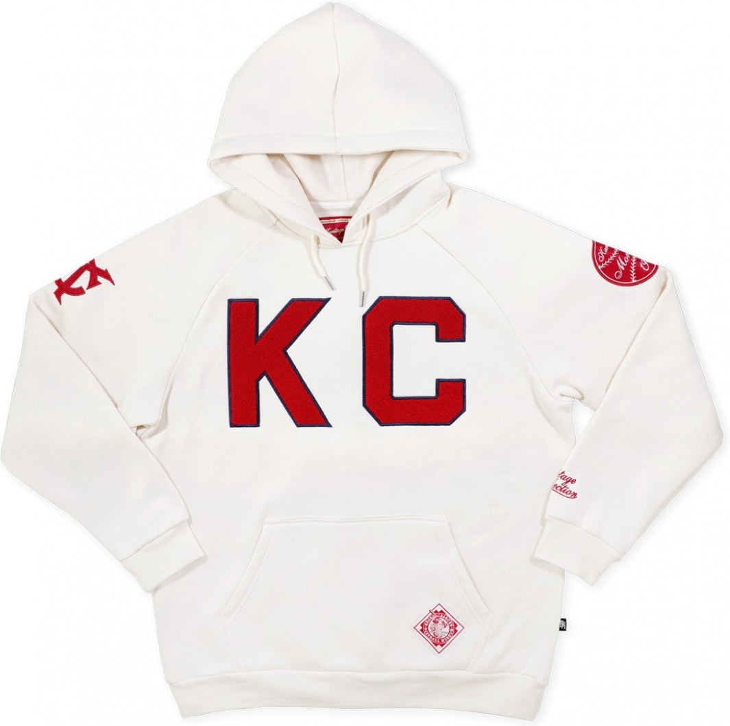 NLBM Negro Leagues Heritage Hoodie - Kansas City Monarchs, Ivory, 60% Cotton/40% Polyester