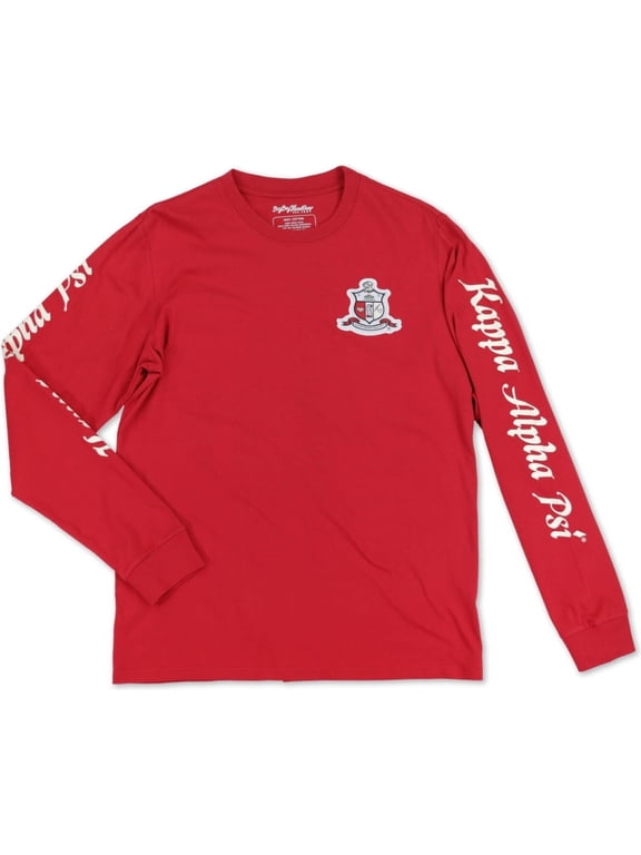 Kappa Alpha Psi Divine 9 S4 Mens Long Sleeve Tee [Crimson Red - 2XL]
