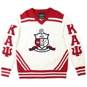 Big Boy Kappa Alpha Psi Divine 9 S5 Wool V-Neck Sweater [Ivory White - 3XL]