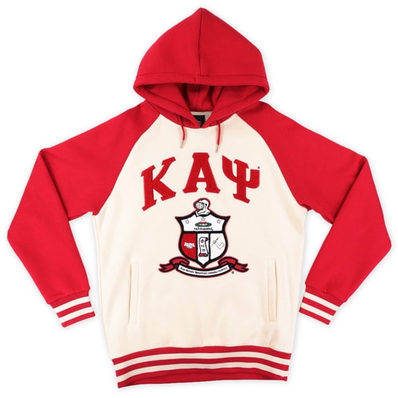 Big Boy Kappa Alpha Psi Divine 9 S7 Two-Tone Adult Pullover Hoodie [Ivory White - M]