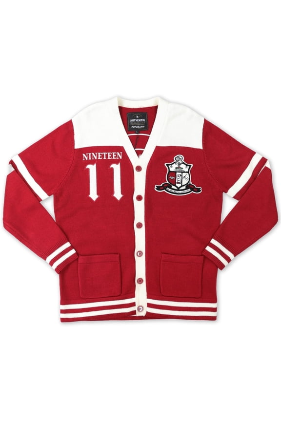 Kappa Alpha Psi Divine 9 S8 Sweater Cardigan [Crimson Red - 4XL]