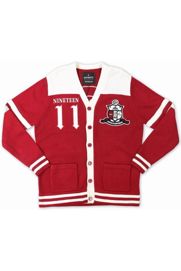Kappa Alpha Psi Divine 9 S8 Sweater Cardigan [Crimson Red - L]