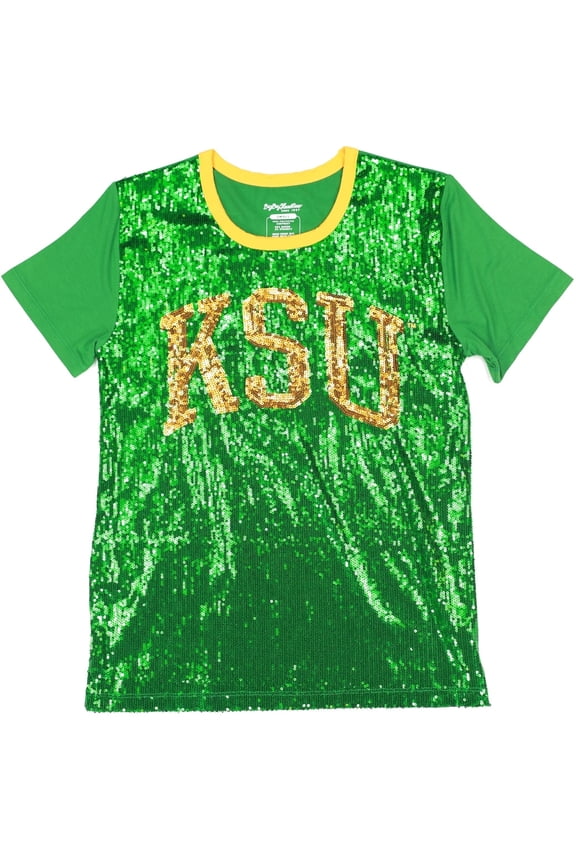 Kentucky State Thorobreds S7 Womens Sequins Tee [Green - S]