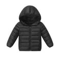 thumbnail image 1 of Big Boy Lightweight Down Jacket Warm Solid Color Full Zip Padded Hoody Puffer Coat for Kids Soft Winter Clothes, 1 of 3