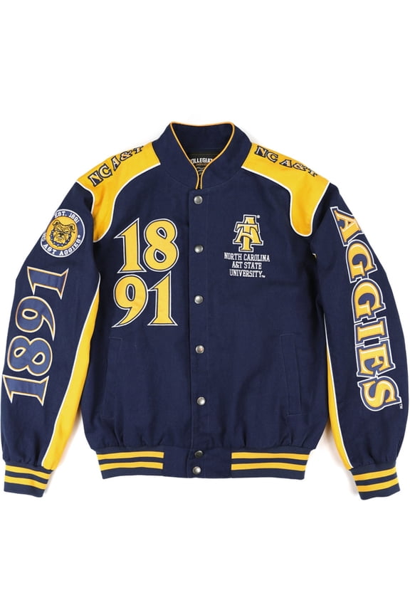 North Carolina A&T Aggies S12 State Racing Twill Adult Jacket [Navy Blue - S]
