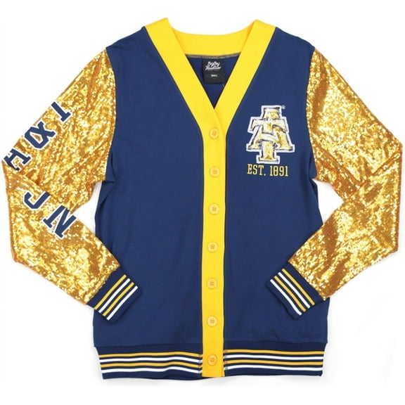 Big Boy North Carolina A&T Aggies S9 Womens Cardigan [Navy Blue - 2XL]