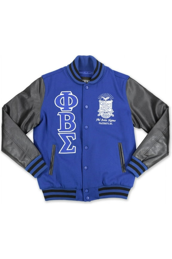 Phi Beta Sigma Divine 9 S4 Mens Wool Jacket [Royal Blue - 5XL]