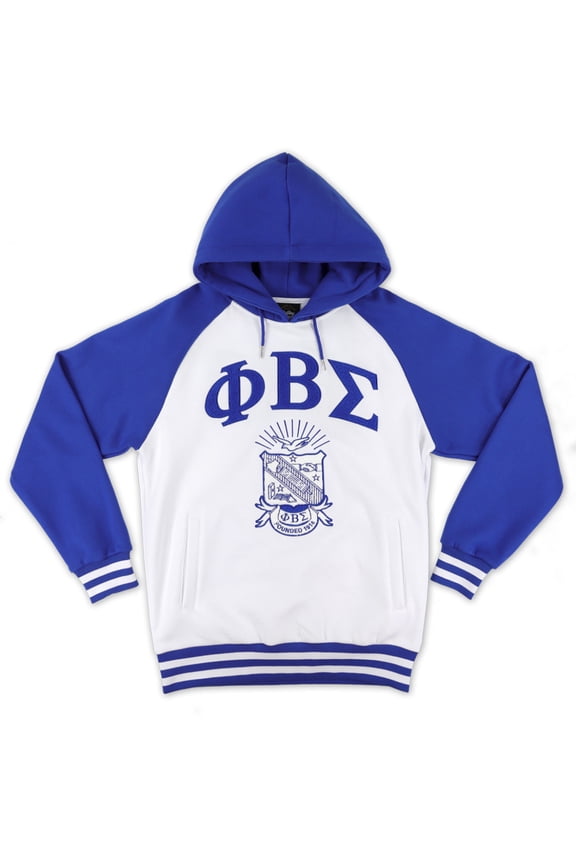 Phi Beta Sigma Divine 9 S7 Two-Tone Adult Pullover Hoodie [White - XL]