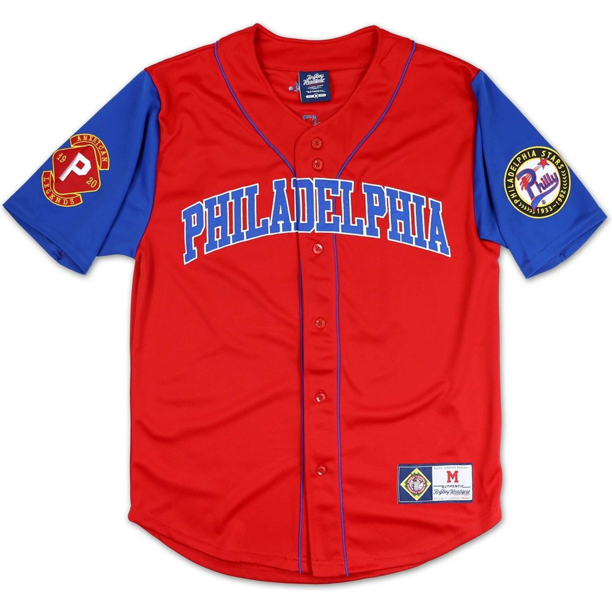 Big Boy Philadelphia Stars Legacy S4 Mens Baseball Jersey [Red - 4XL]