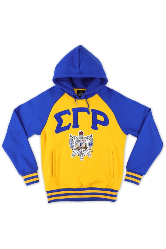 Sigma Gamma Rho Divine 9 S7 Two-Tone Adult Pullover Hoodie [Gold - 2XL]