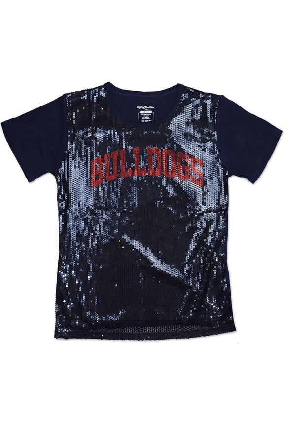 South Carolina State Bulldogs S3 Ladies Sequins Tee [Navy Blue - S]