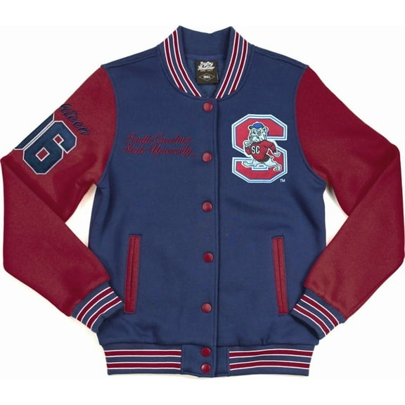 Big Boy South Carolina State Bulldogs S4 Womens Fleece Jacket [Navy Blue - 3XL]