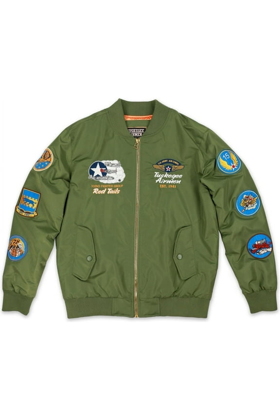 Tuskegee Airmen S5 Mens Bomber Jacket [Green - 2XL]