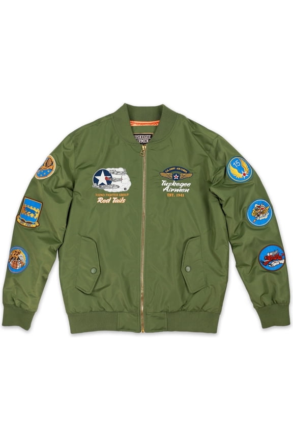 Tuskegee Airmen S5 Mens Bomber Jacket [Green - 3XL]