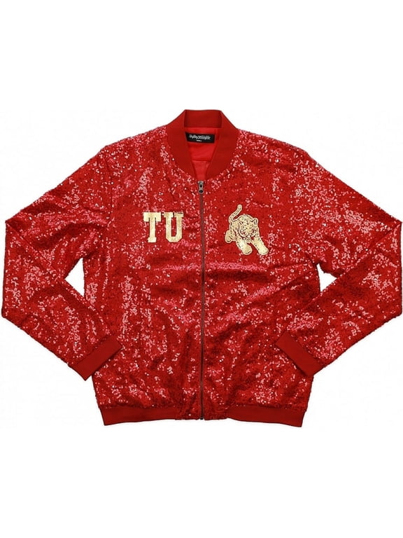 Tuskegee Golden Tigers Ladies Sequins Jacket [Crimson Red - 2XL]