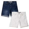 thumbnail image 1 of CULTURA AZURE  Big Boy's Roll-Up Denim Shorts 2-Pack, Dark Blue/White, 10, 1 of 8