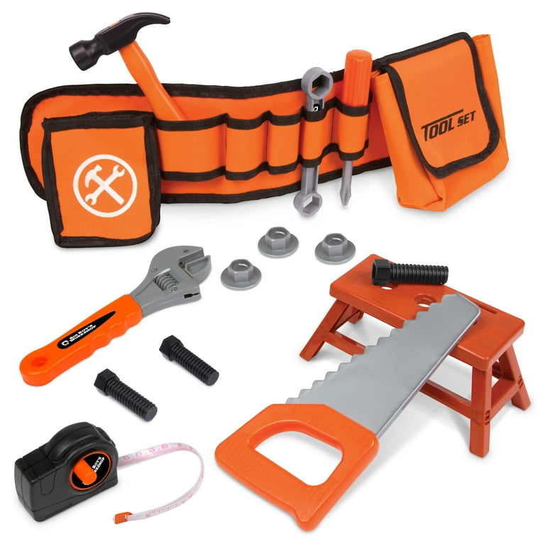  Black + Decker Junior Tool Bag 13 Piece Set - Includes Hammer,  Hand Saw, Screw Driver & More! : Tools & Home Improvement