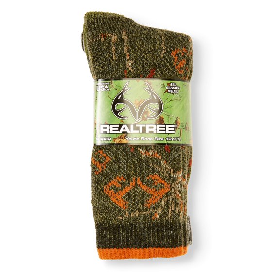 Big Boys' Camo Boot Socks, 2 Pairs