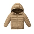 thumbnail image 1 of Big Boys Coat Jacket Kids Long Sleeve Zipper Hooded Outerwear With Pockets Clothing Khaki Size 9-10T, 1 of 7