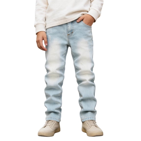 Big Boys Distressed Jeans High Street Fashion Long Pants Kids Stretch Denim Trousers Spring Clothes