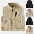 thumbnail image 1 of Big Boys Fishing Vest Hiking Outerwear Travel Wear Teen Wear Sleeveless Outdoor Jacket Work Vest with Pockets Khaki 11 Years, 1 of 3