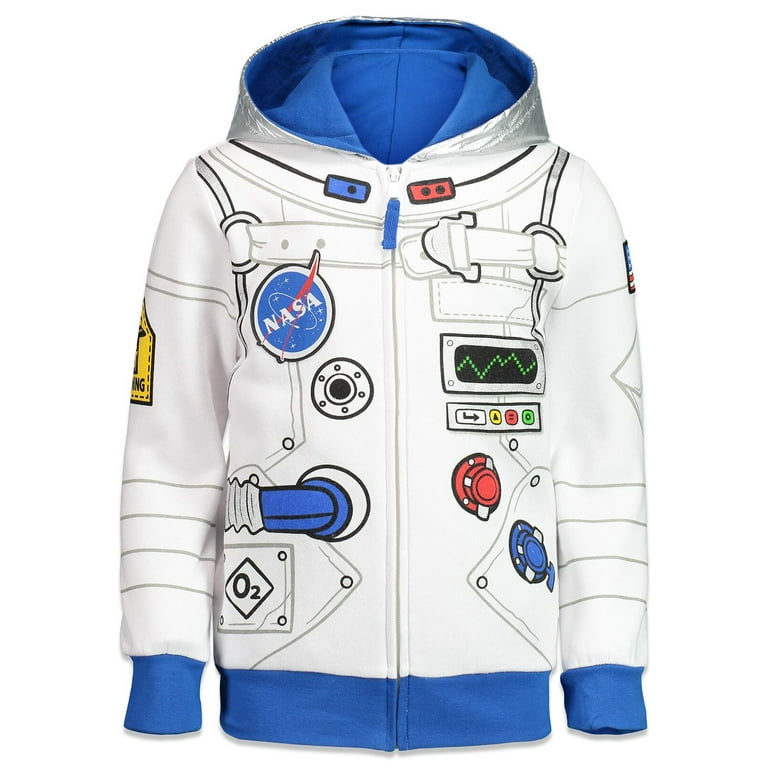 NASA Big Boys Fleece Zip Up Costume Hoodie Toddler to Big Kid Walmart
