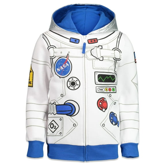 NASA Big Boys Fleece Zip Up Costume Hoodie Toddler to Big Kid