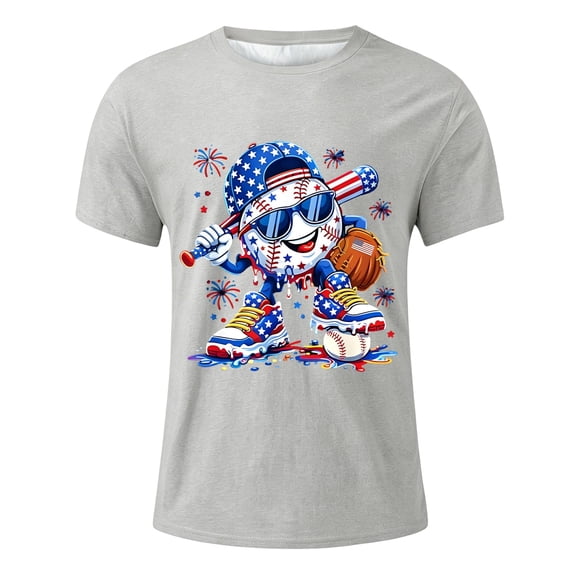Big Boys Football T-Shirt Baseball Print Graphic Casual Children Youth Stylish Game Day Summer Tee Tops Size 10-11T