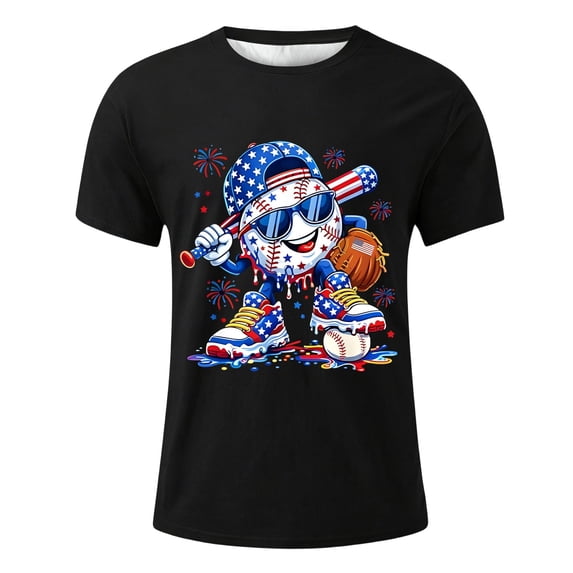 Big Boys Football T-Shirt Baseball Print Graphic Casual Children Youth Stylish Game Day Summer Tee Tops Size 12-13T