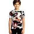 thumbnail image 1 of Big Boys Football T-Shirt Cow Print Funny Animal Graphic Short Sleeve Game Day Summer Tee Tops Size 11-12T, 1 of 6