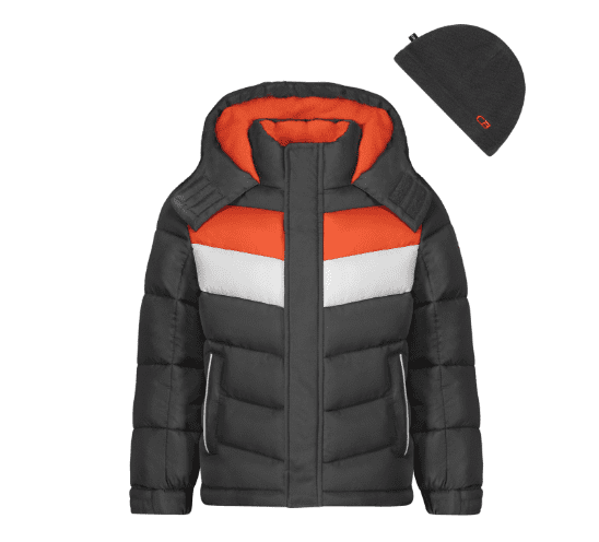 CB Sports BLACK/BLACK CAMO Toddler Boy's Quilted Puffer Coat, US
