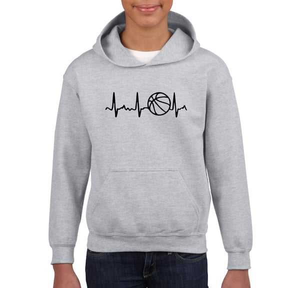 Big Boys Hoodies and Sweatshirts - Basketball Heartbeat