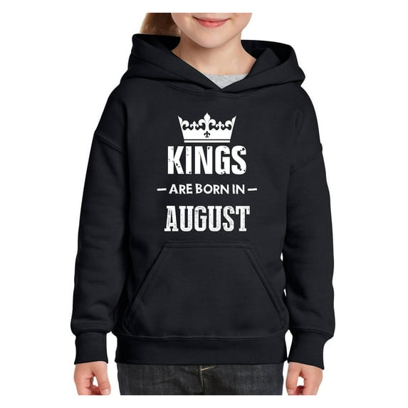 Big Boys Hoodies and Sweatshirts - Birthday Gift Kings Are Born In August