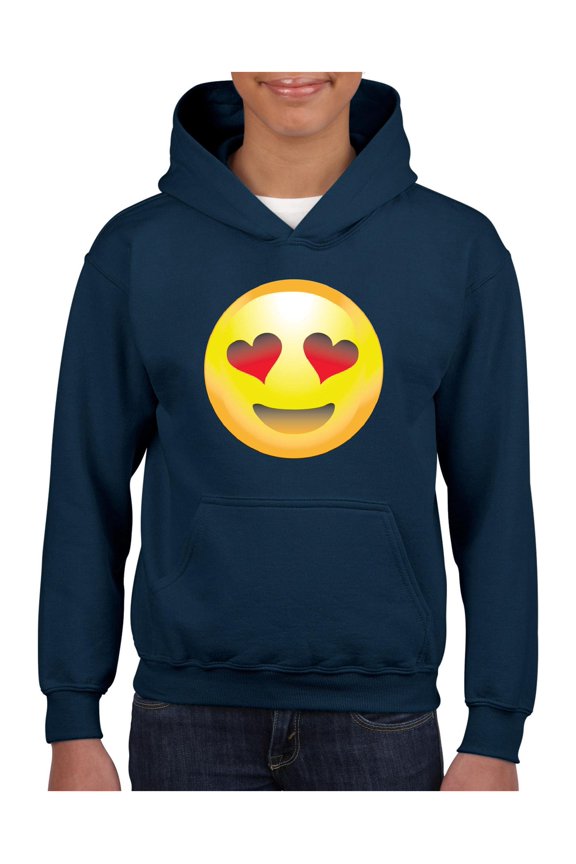 Big Boys Hoodies and Sweatshirts - Emoji Heart-Shaped Eyes