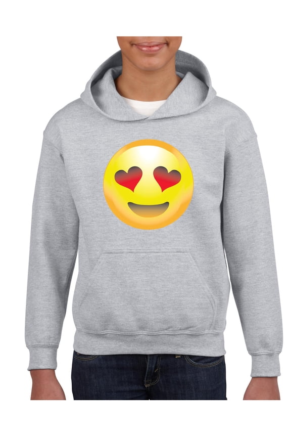 Big Boys Hoodies and Sweatshirts - Emoji Heart-Shaped Eyes