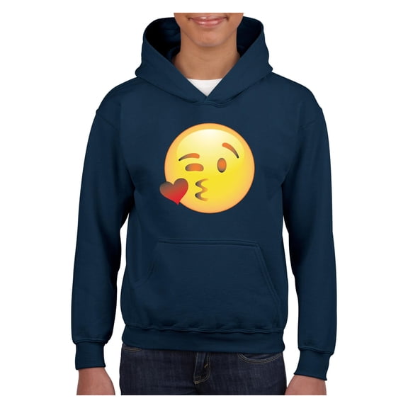 Big Boys Hoodies and Sweatshirts - Emoji Winky Face