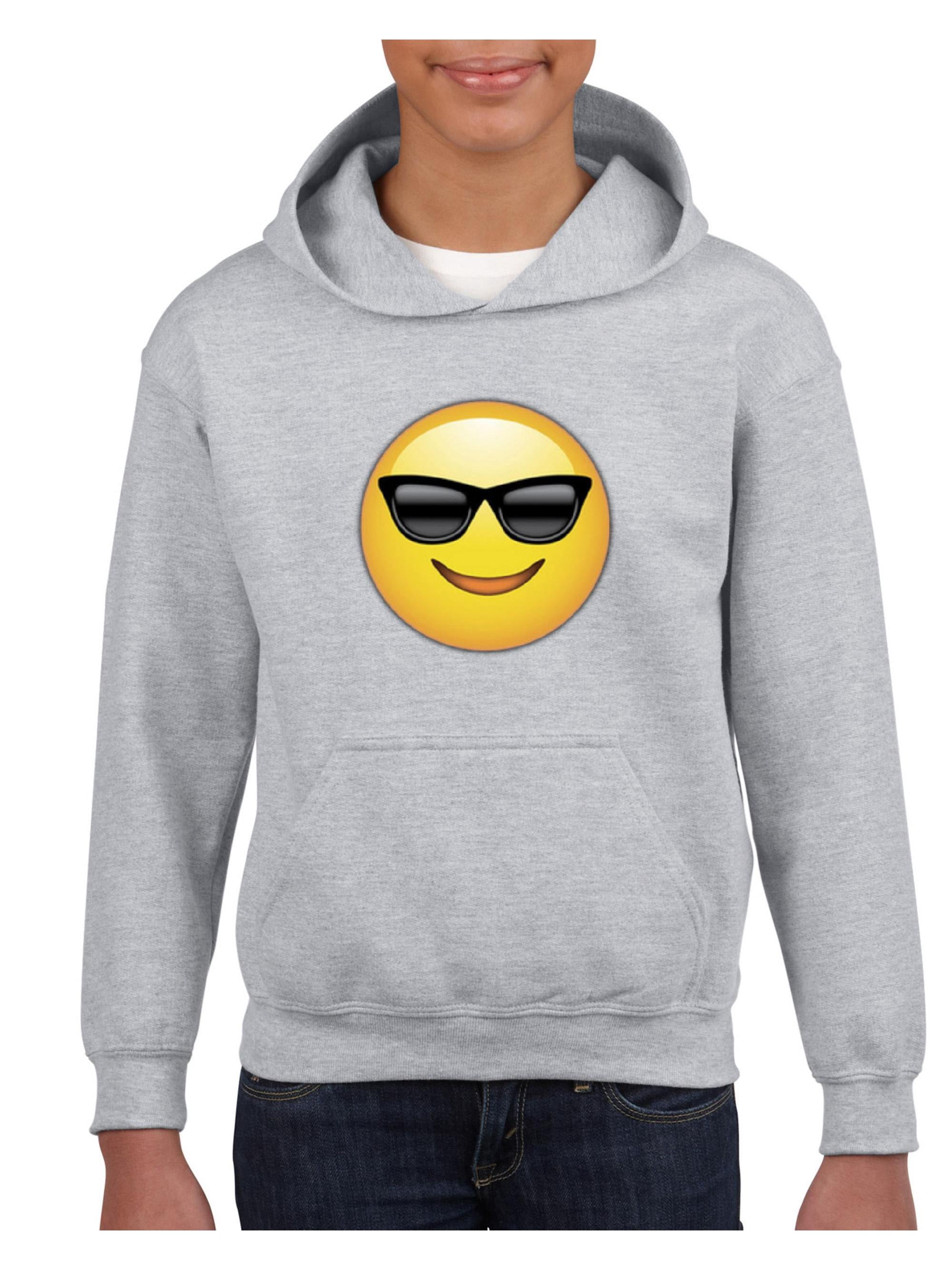 Big Girls Hoodies and Sweatshirts - Emoji with Sunglasses