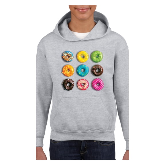 Big Boys Hoodies and Sweatshirts - Love Food Donuts Doughnuts