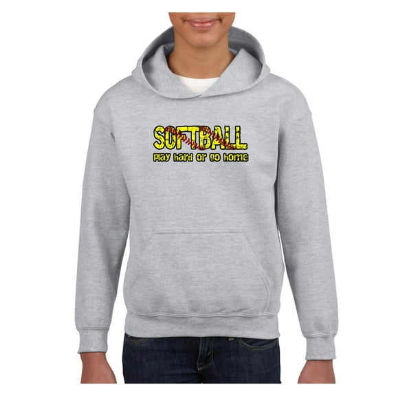 Big Boys Hoodies and Sweatshirts - Softball Play Hard or Go Home